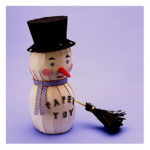 snow man with hat